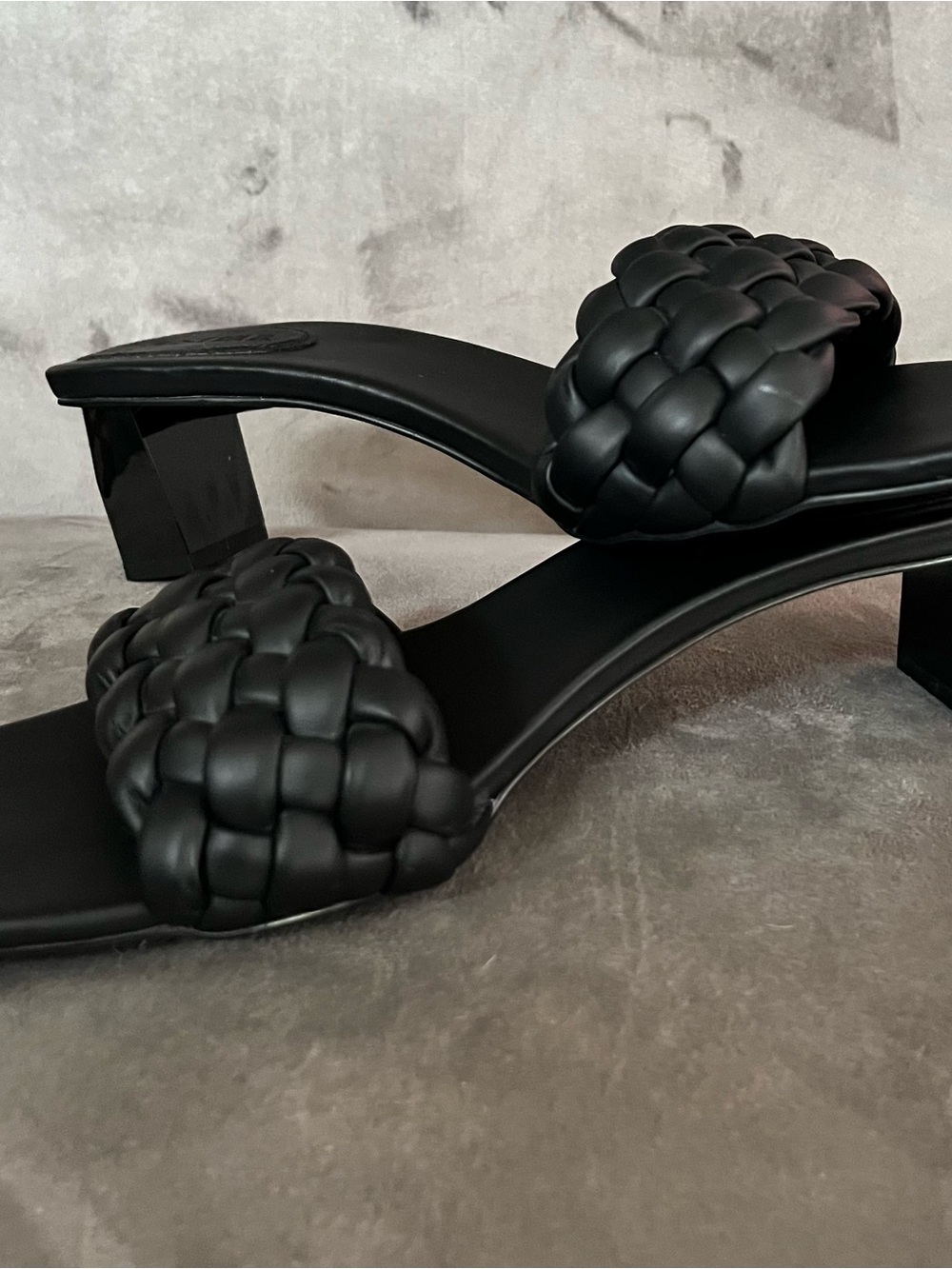 JustFab Tonika Braided Strap Heeled Sandals Black Like New | Women’s Size 11